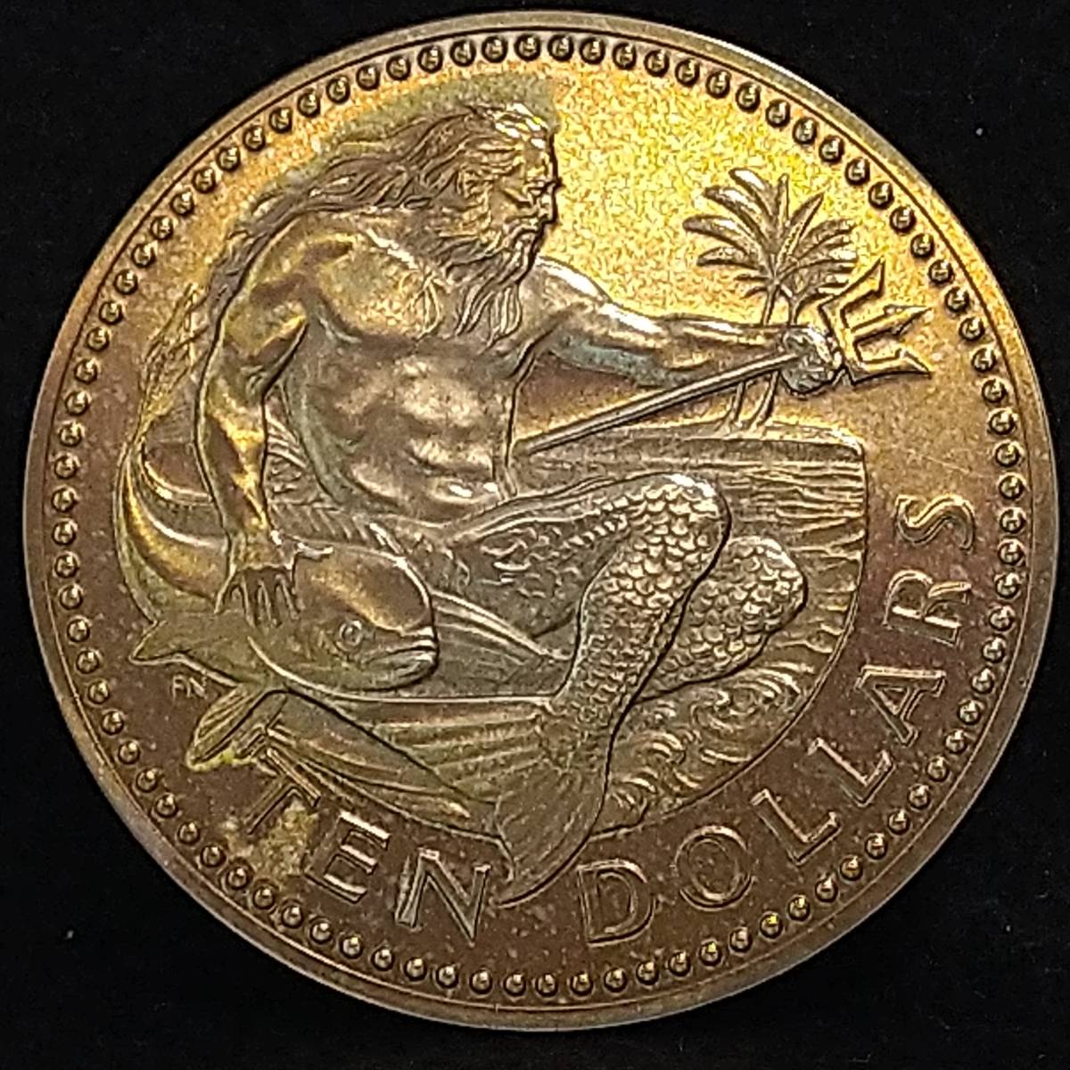 バルバドス銀貨 １９７４年 １０ドル / ３８．０８ｇの画像1