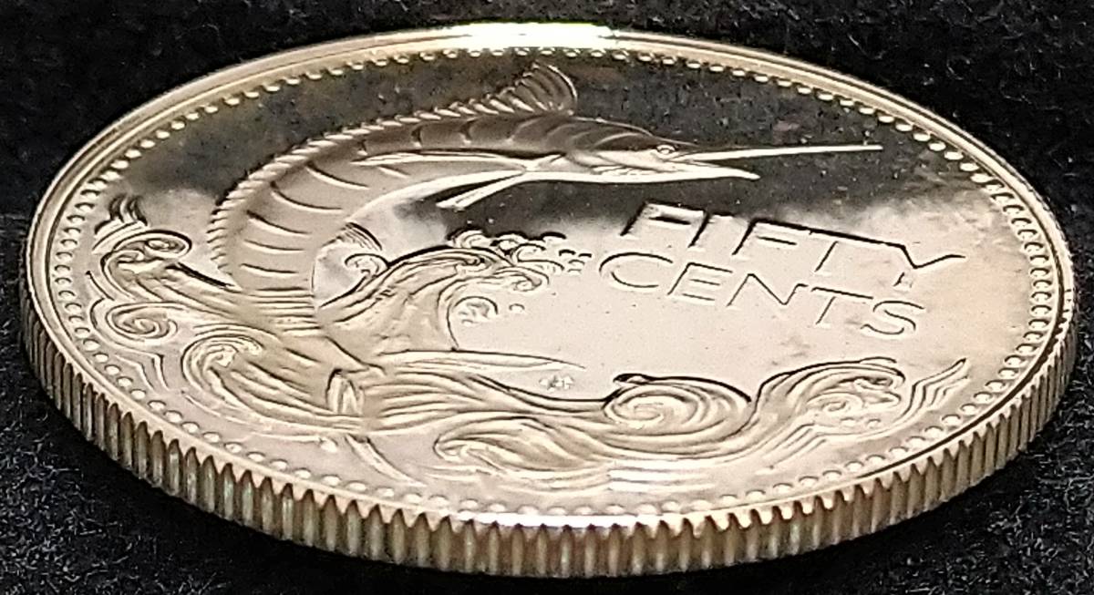 バハマ銀貨 １９７４年 ５０セント / １０ｇの画像9