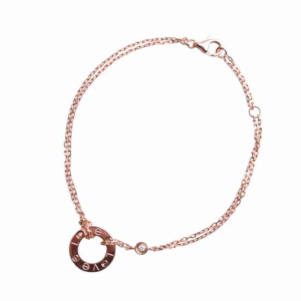 【中古】 Cartier カルティエ K18PG ダイヤ ラブサークル ブレスレット ダイヤモンド by_カルティエブレスレット・バングル
