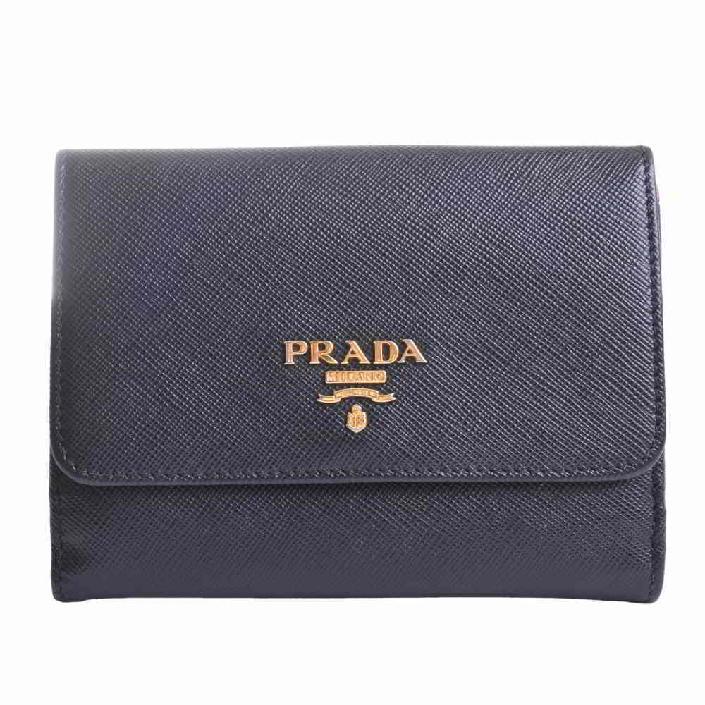 宇宙の香り PRADA プラダ サフィアーノ Wホック 二つ折り コンパクト