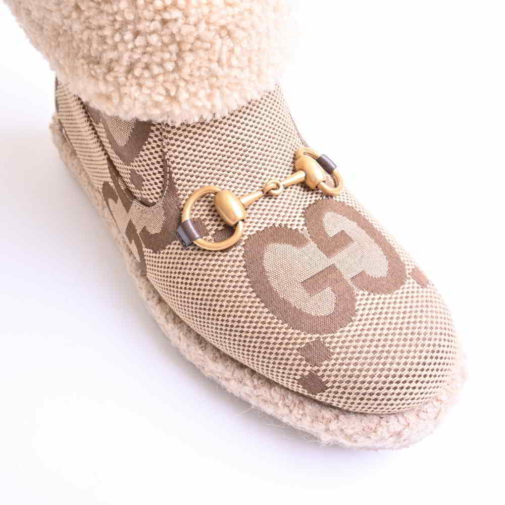 20AW GUCCI グッチ ジャンボGG ホースビット金具 裏ムートンブーツ