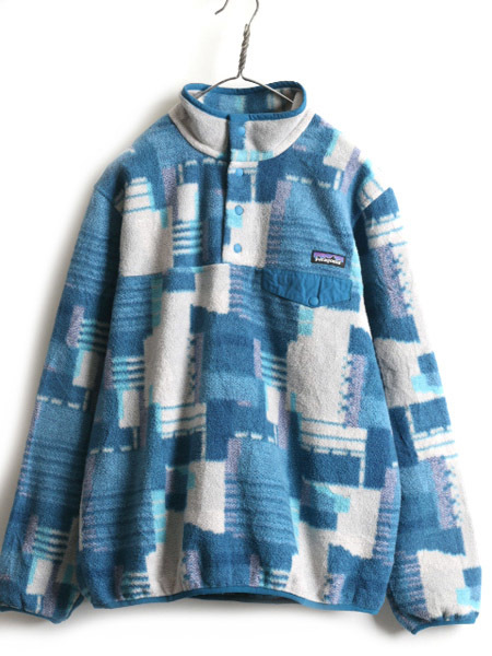 15年製 ■ パタゴニア 総柄 ライトウェイト シンチラ スナップT ( レディース L ) Patagonia プルオーバー フリース ジャケット アウトドア_画像1