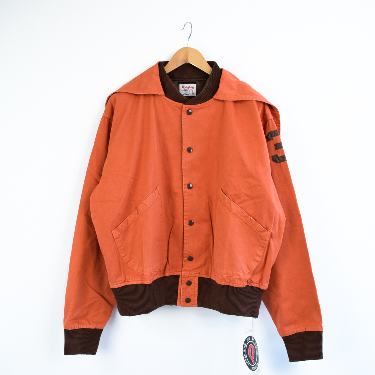 新品 定価6万3800円 QUIGLEY for UNITED ARROWS  SONS 日本製 COTTON HOOD VARSITY  JACKET スタジアムジャンパー ジャケット L 管理F584｜PayPayフリマ