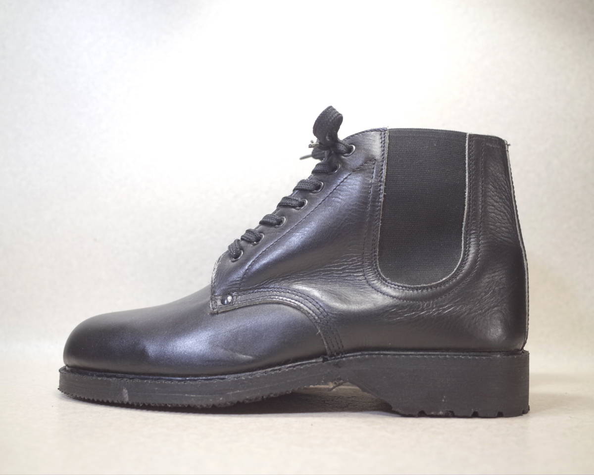 [ prompt decision price successful bid free shipping ]2792#NAVA# unused?1990 year Vintage /90s Italy army / military / side-gore / race up boots /27.5-28cm#