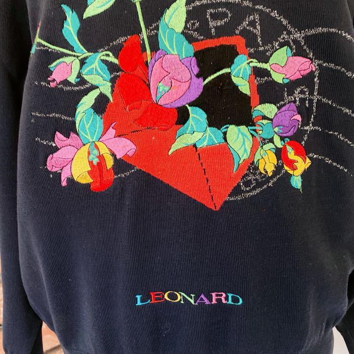 豪華 刺繍 LEONARD SPORT レオナール スポーツ ウールセーター M-