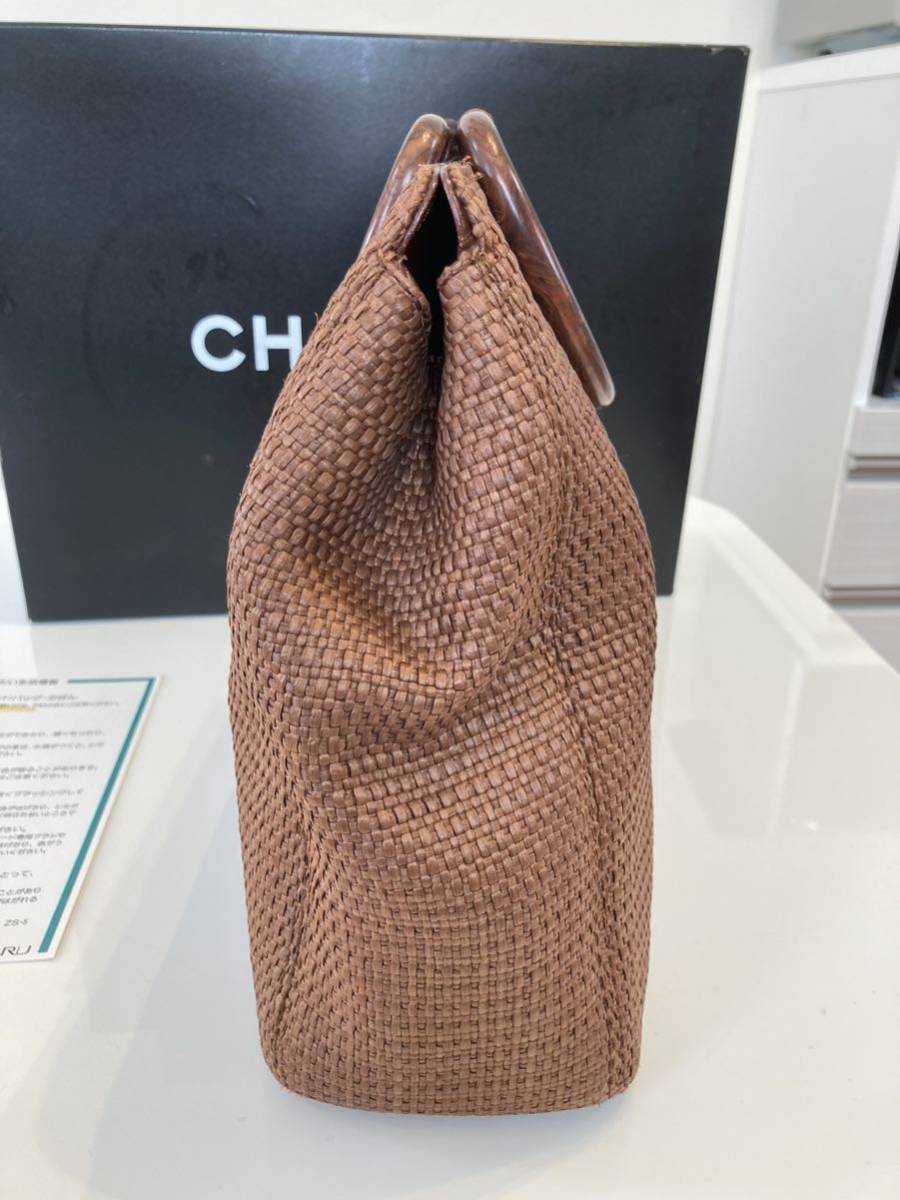 CHANEL】ウッドハンドル ストロー ハンドバッグ | testandresearch.org