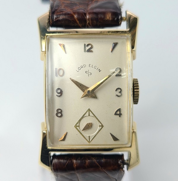 LORD ELGIN ロード エルジン 14K GOLD 金無垢 スモールセコンド 手巻き メンズ腕時計 14金 アンティーク_画像1