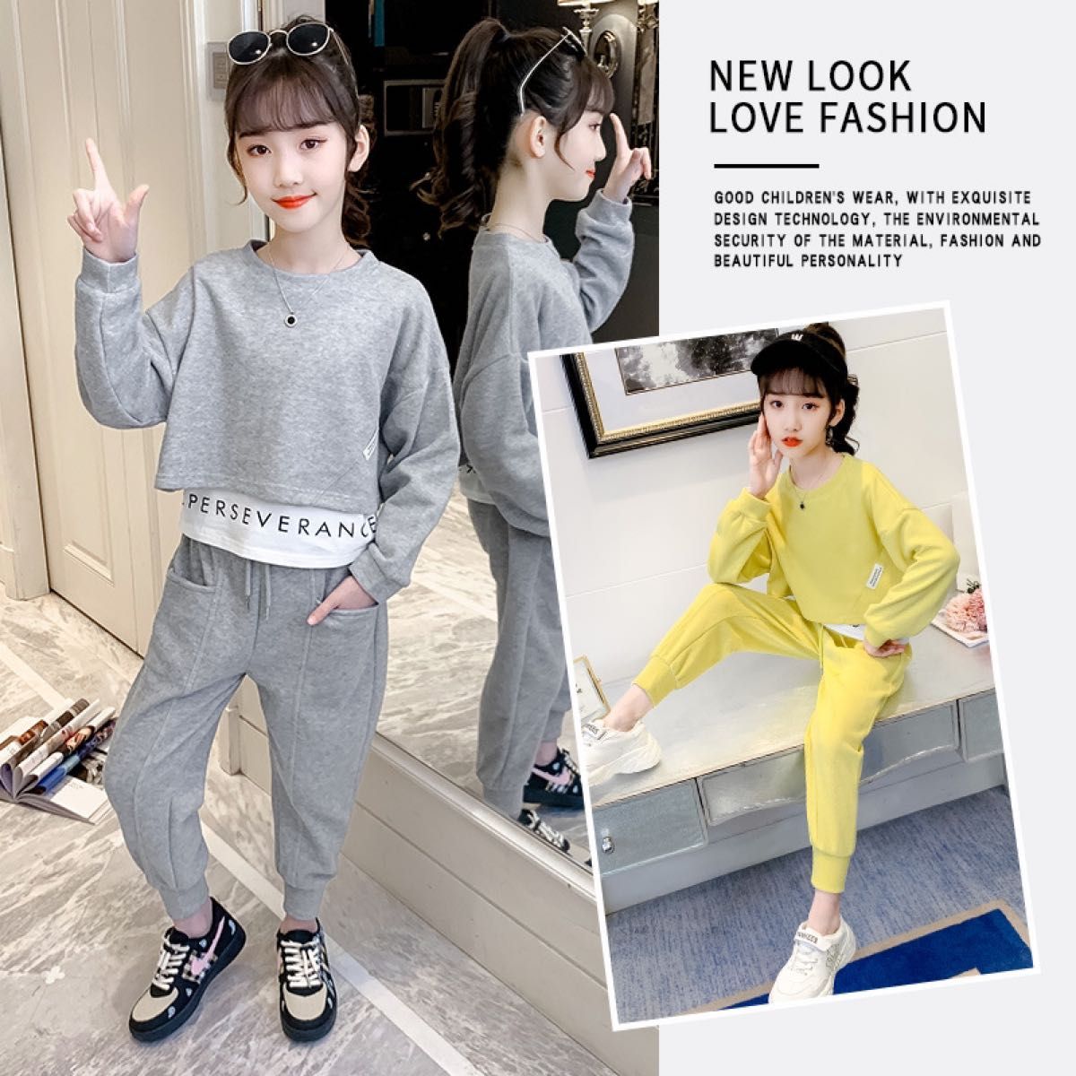 キッズ服 女の子 ダンス セットアップ グレー 韓国子供服 スウェット 150 上下セット unused アンユーズド