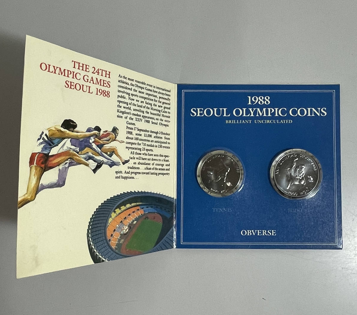 ソウルオリンピック1988 記念硬貨 2セット 柔道 テニス ハンドボール レスリング 記念 メダル 硬貨の画像5