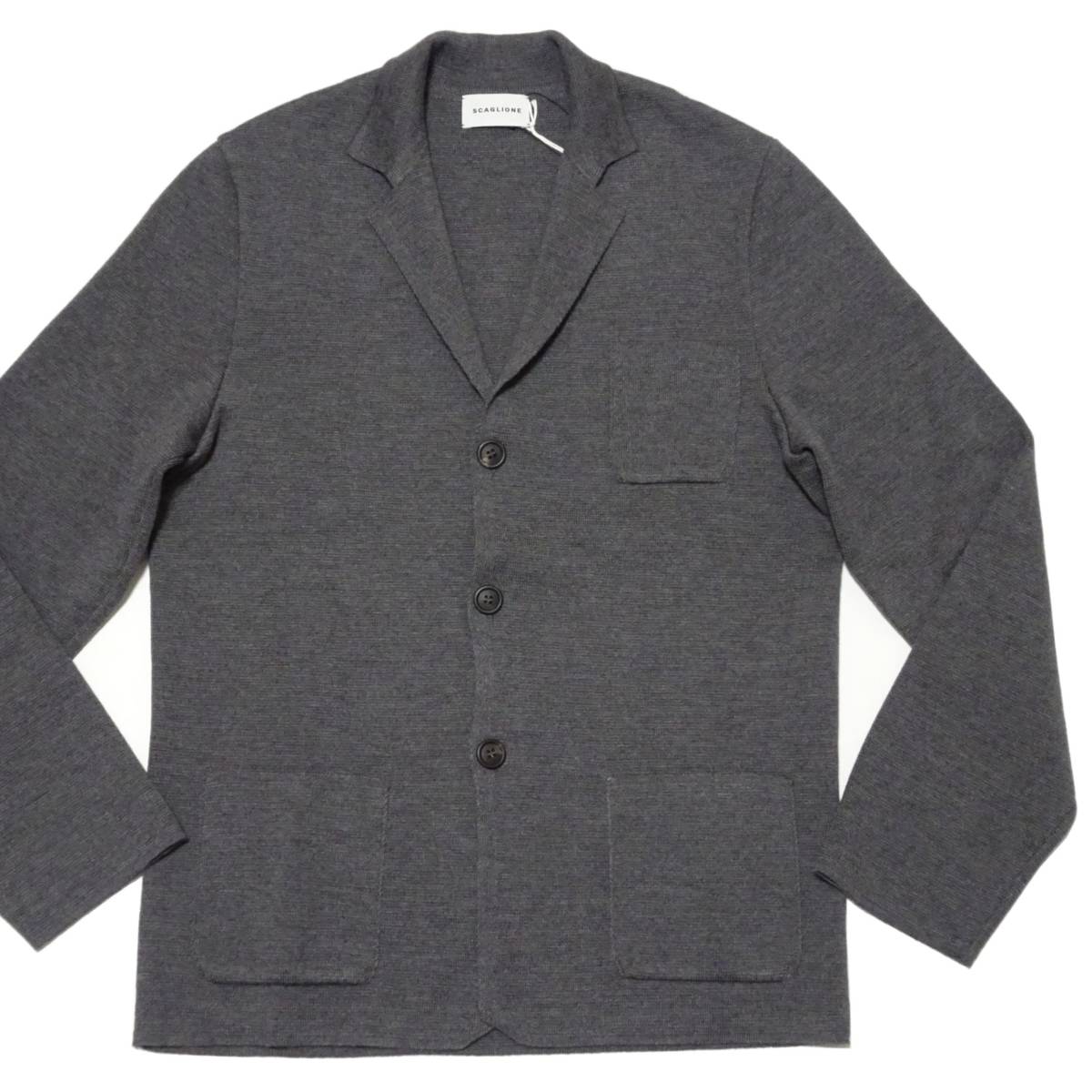 ◆SCAGLIONE/スカリオーネ◆伊製 ミラノリブ ニットジャケット【S】5.4万