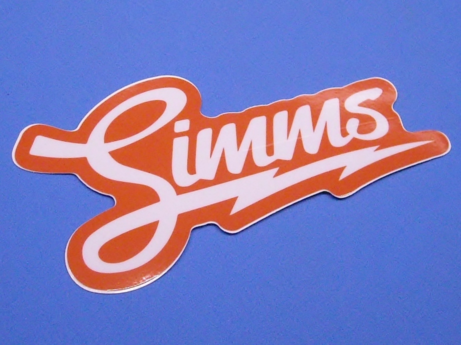 シムス デザイン SIMMS ロゴ オレンジ ステッカー 155×70mm シール_画像1