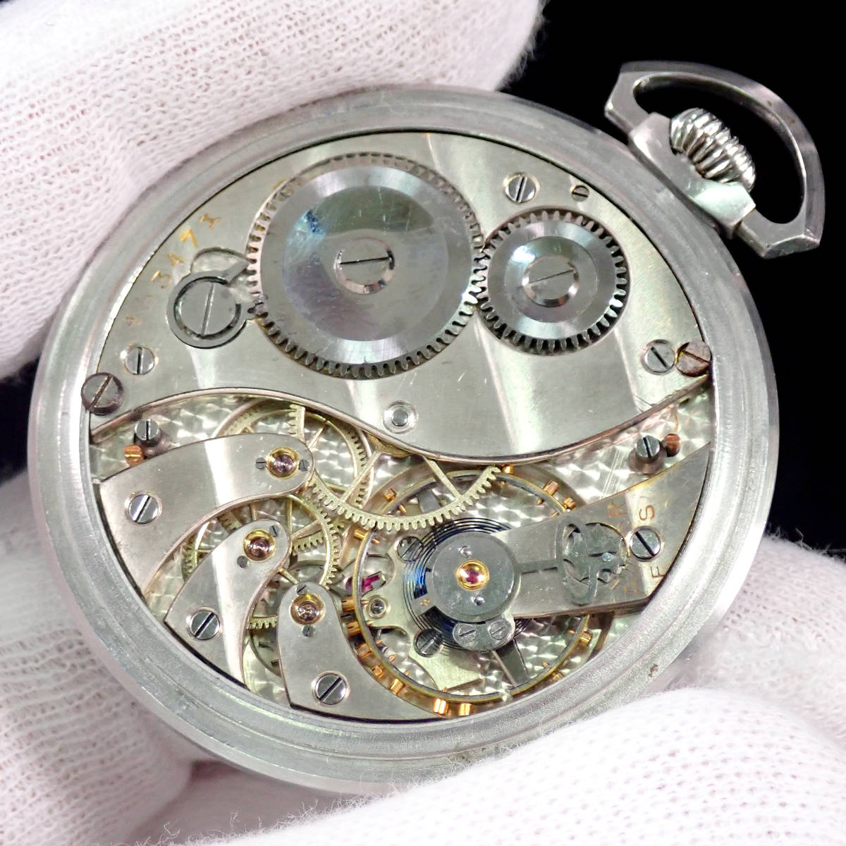 JUVENIA スモセコ 手巻き ステンレス／ホワイト文字盤 ジュベニア 懐中時計の画像6