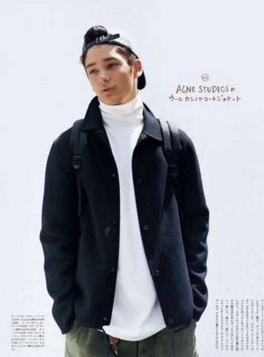 中古　アクネステュディオス　ウールカシミヤ　コーチジャケット　ネイビー　サイズ　46 ACNE STUDIOS