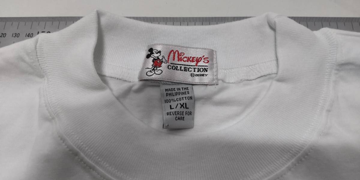 「ミッキーマウス 半袖Tシャツ L/XL Mickey's COLLECTIONS DISNEY 白色系」未使用【送料無料】「おかあさんのお針箱」00200409_画像3