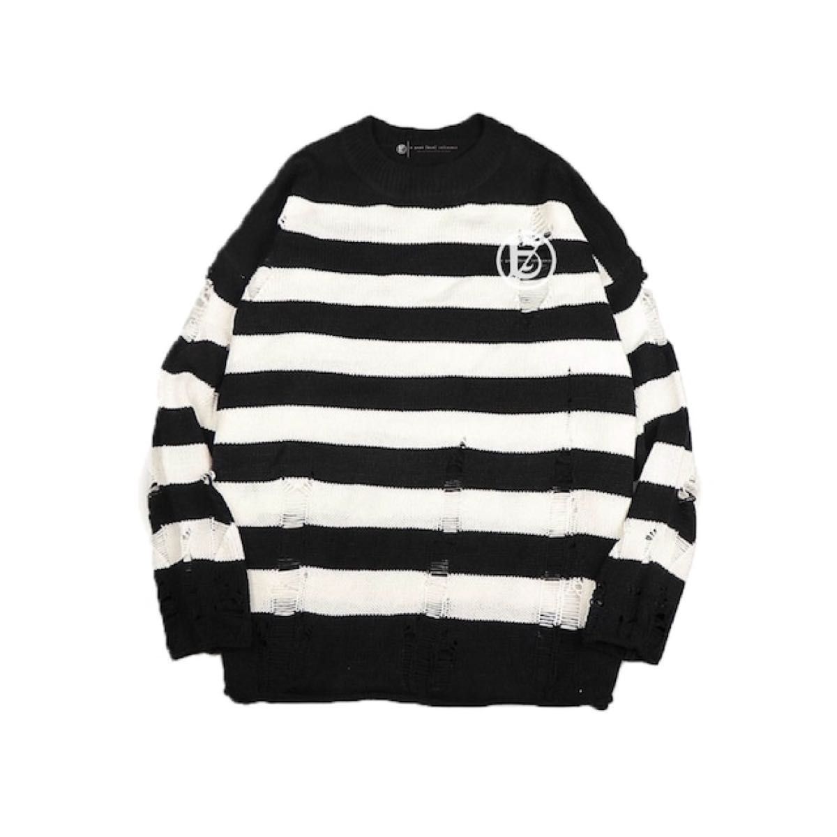 A GOOD BAD INFLUENCE DAMAGED BORDER KNIT - ニット