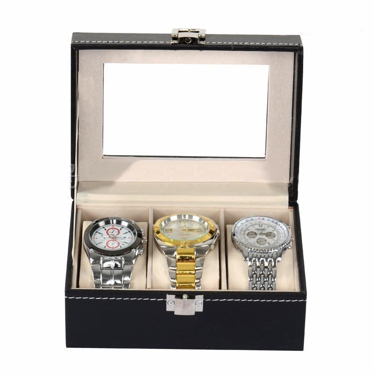 腕時計 収納ケース 3本 腕時計ケース 収納ボックス 時計収納 ディスプレイ 黒の画像4