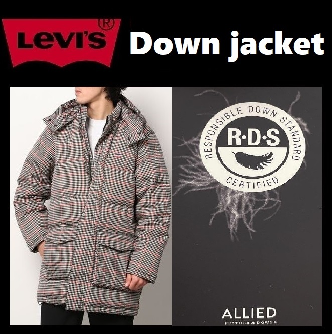 2XLサイズ相当 ★ 新品 リーバイス ダウン ジャケット 防寒 チェック柄 Levi's DOWN JACKET FILLMORE MID PARKA 2.0 A0950-0002 3L XXL