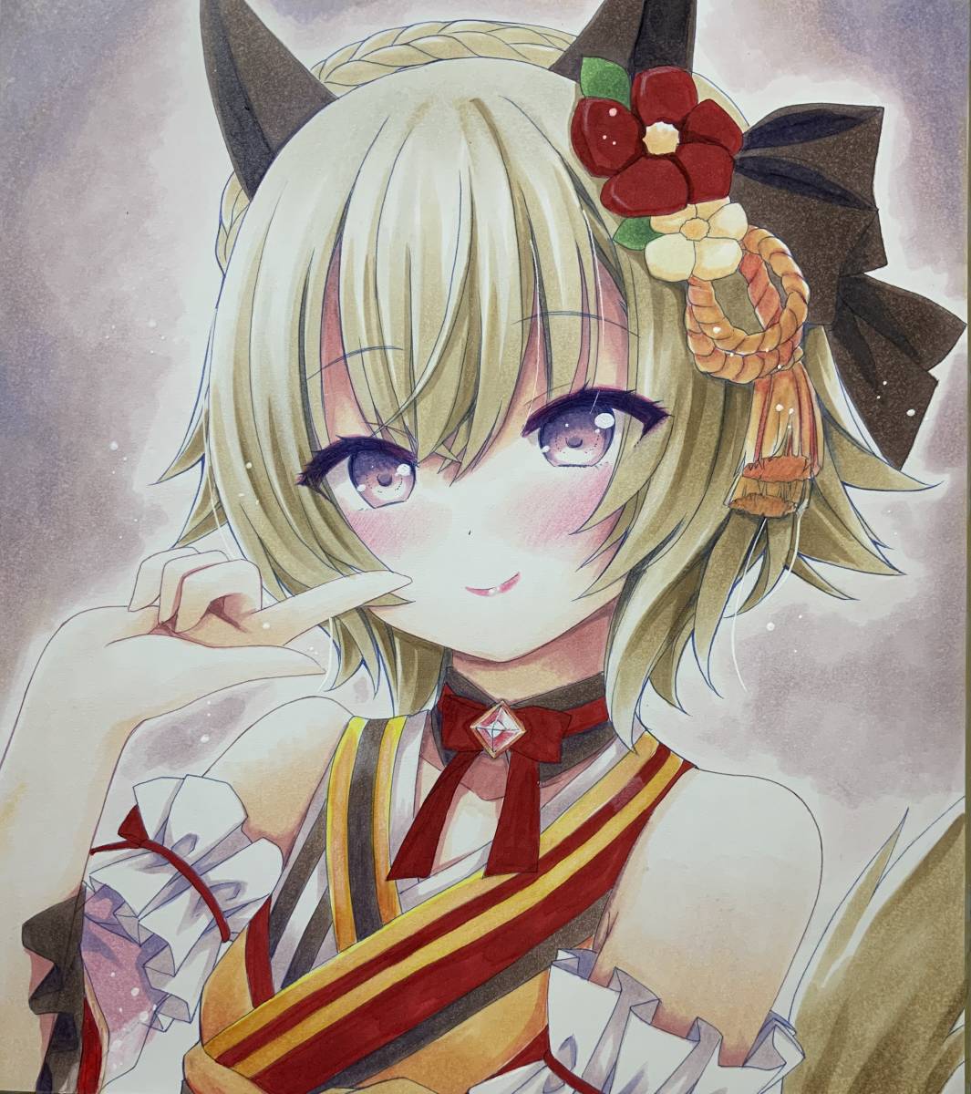 手書きイラスト ウマ娘 カレンチャン 色紙イラスト 手書きイラスト ウマ娘 カレンチャン 色紙イラスト