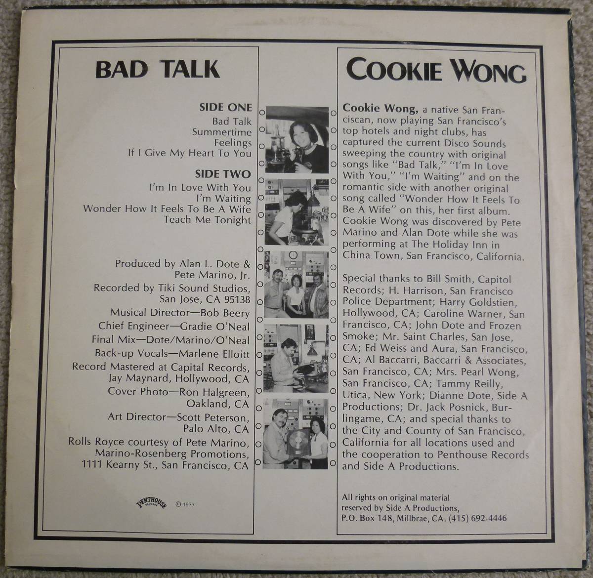 至宝級極上ポップ&超絶レア盤(早い者勝ち)!!!【試聴!!!】Cookie Wong『Bad Talk』LP Soft Rock Free Soul の画像2