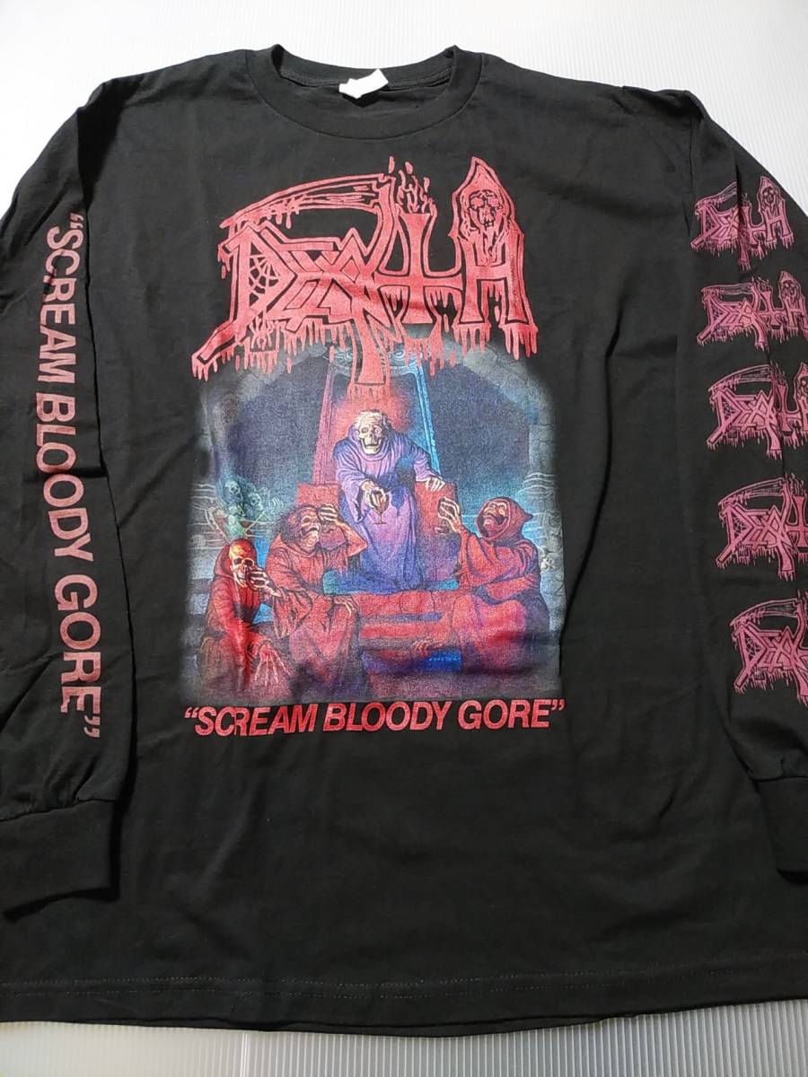 DEATH 長袖 Tシャツ Scream Bloody Gore 黒XL ロンT デス オフィシャル / slayer sodom possessed venom bathory morbid angel master