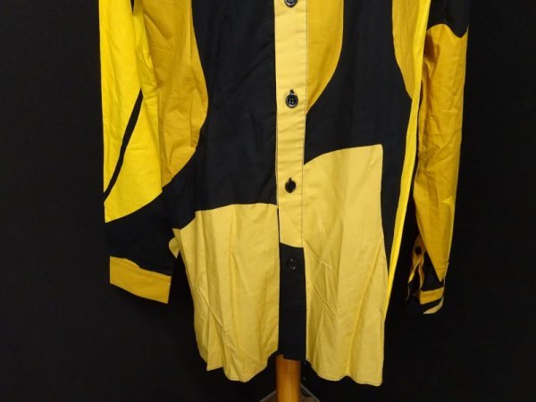laA01994*[ unused storage goods ]MARNI Marni long sleeve design shirt / size 44 switch yellow black clothes 