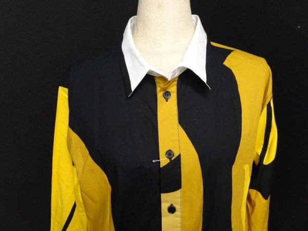 laA01994*[ unused storage goods ]MARNI Marni long sleeve design shirt / size 44 switch yellow black clothes 