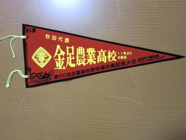 2018年 第100回 全国高校野球選手権大会 金足農業高校 出場記念ペナント 未使用品 _画像1