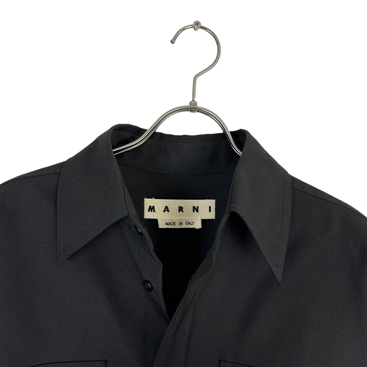 MARNI(マルニ) tropical wool shirt 21SS (black) | noonanwaste.com