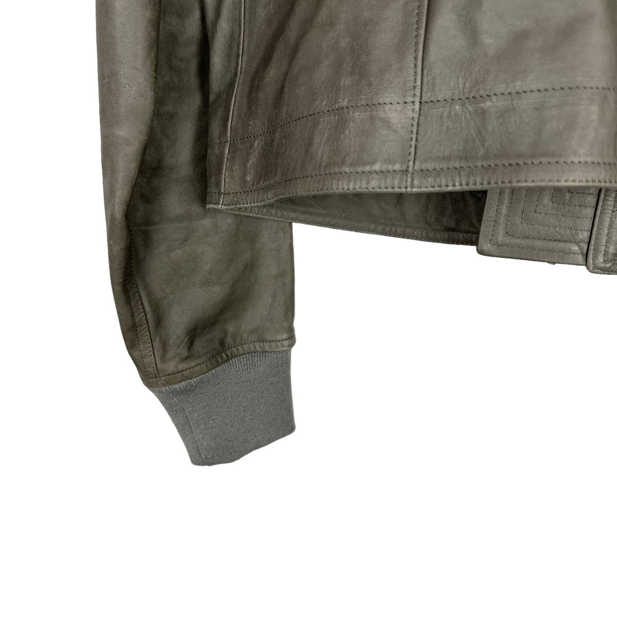 Rick Owens(リックオウエンス) intarsia leather jacket (gray)_画像7