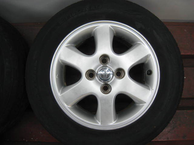 ★カローラフィールダー 純正アルミホイール4本セット タイヤ付 14X6JJ+45 4H100 185/70R14 TA-ZZE122G アクア ヴィッツ ポルテ ヤリスの画像3