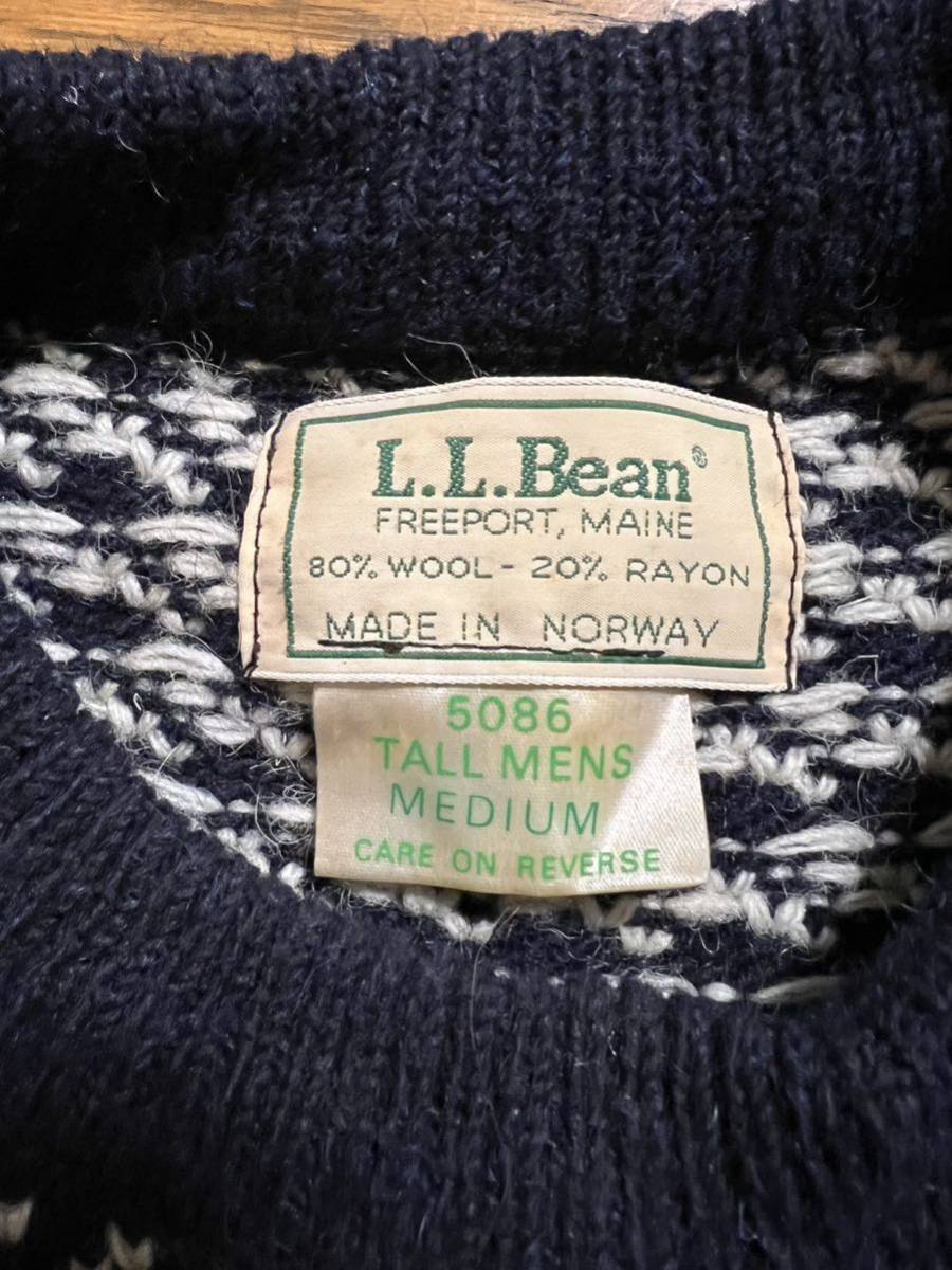 80s ノルウェー製 L.L.Bean バーズアイ ニット 在原みゆ紀 純正サイト