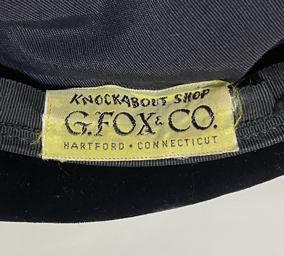 50's ビンテージ G.FOX&CO ベロア ヘットドレス ハット 黒 ブラック 