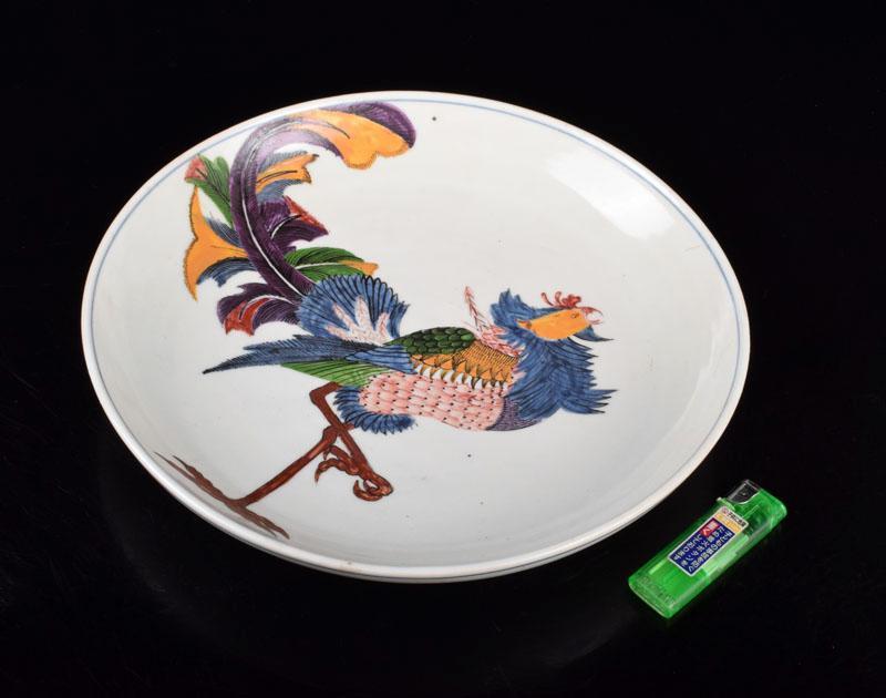 九谷焼 古九谷 色絵鳳凰図平鉢 飾り皿 アンティーク、コレクション