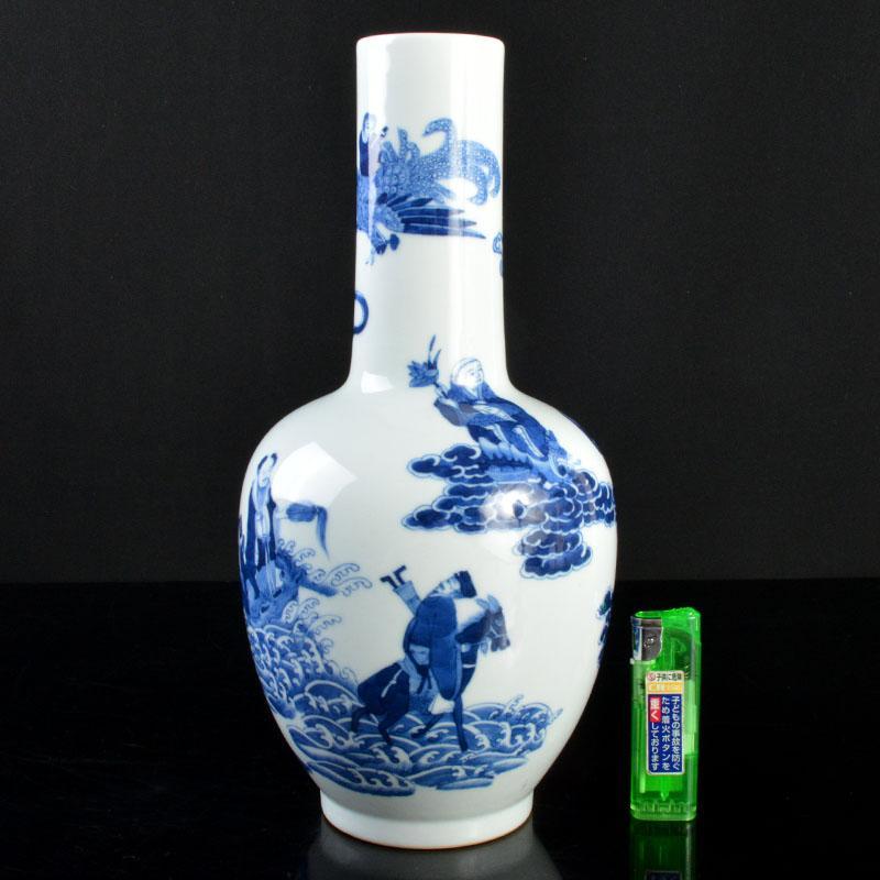 中国 大清乾隆年製 青花 人物文 長頸瓶 陶芸 | kornmed.pl