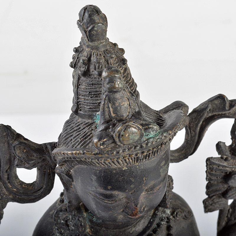 仏教美術 古銅塗金 チベット仏 歓喜仏 仏像 置物 V R5182 美術品 金属
