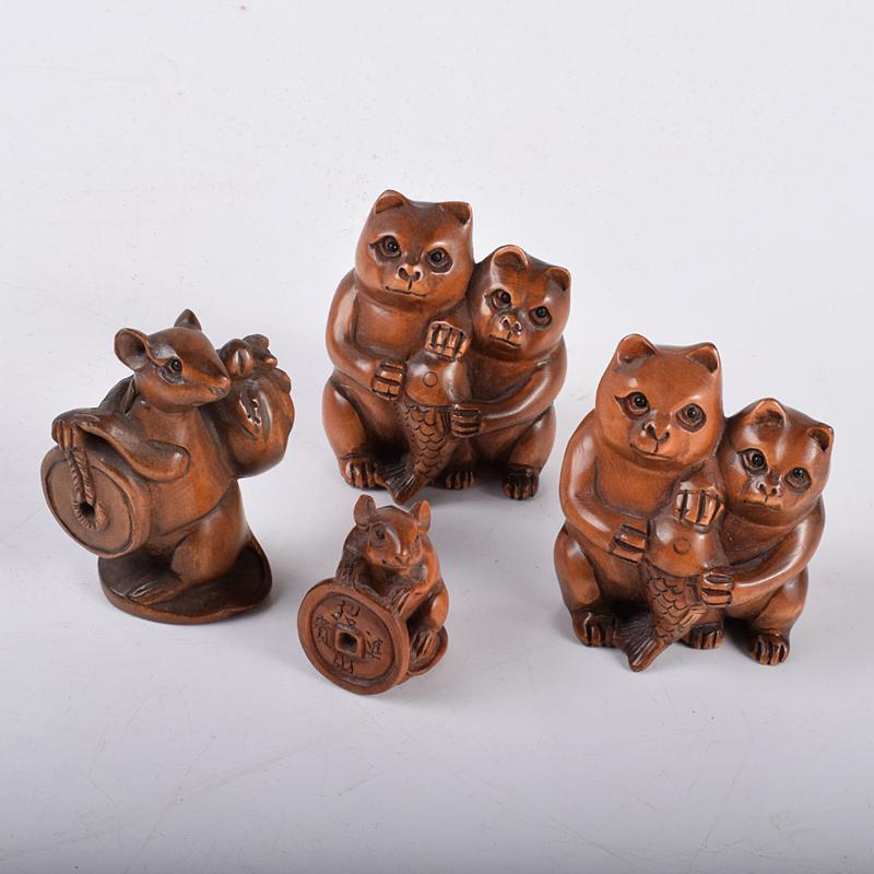 総合評価 ヤフオク! - 時代提げ物 日昇作など 唐木黄楊木彫刻 鼠・猿な