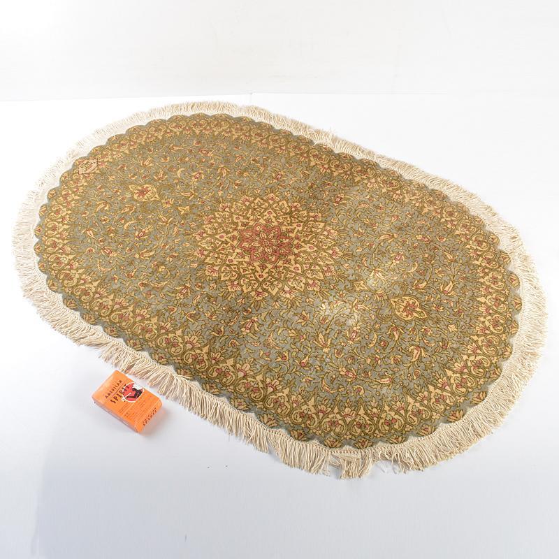 イラン製 ペルシャ絨毯 段通 絹％ ×