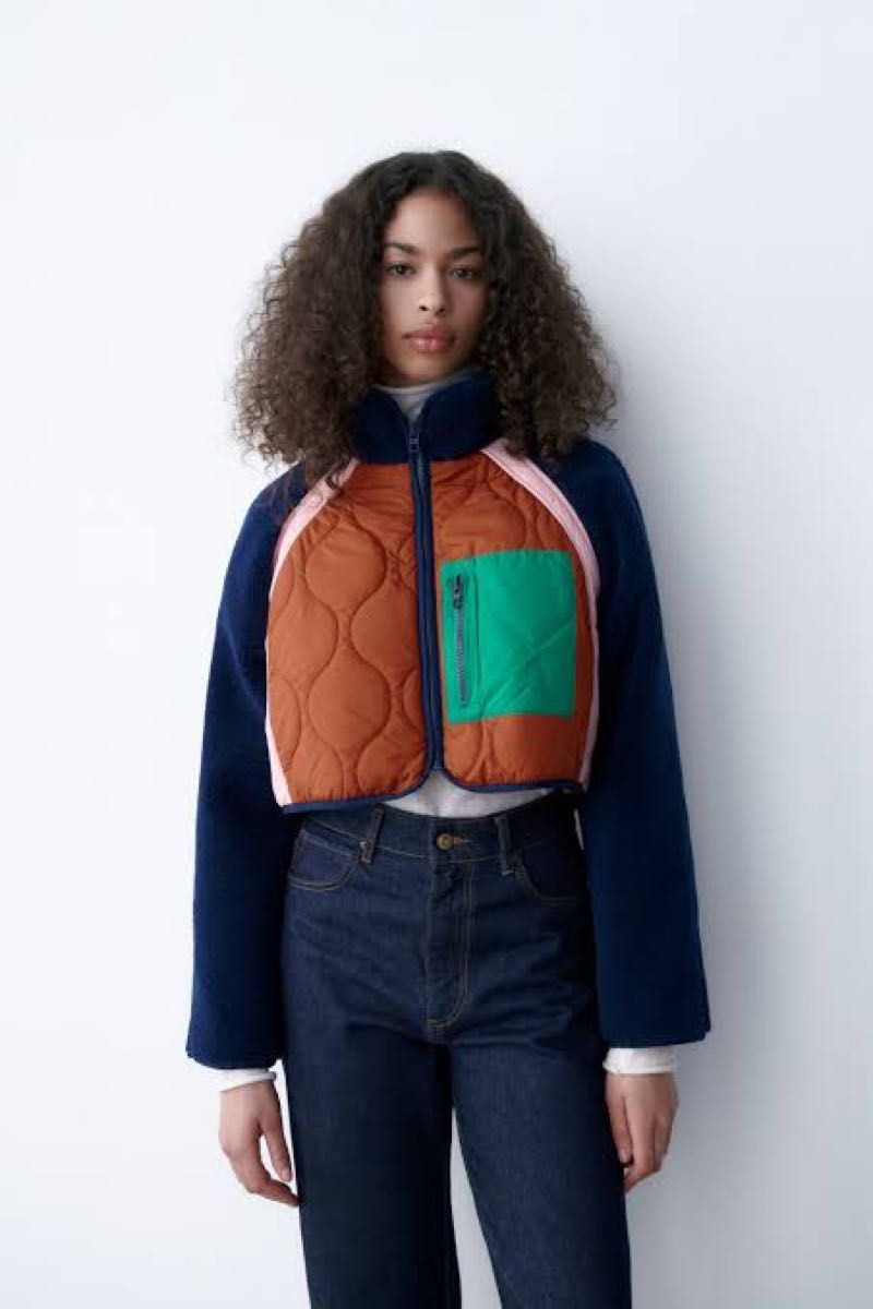 ZARA クロップド丈 ボアジャケット キルティング コート|Yahoo ZARA クロップド丈 ボアジャケット キルティング コート|Yahoo
