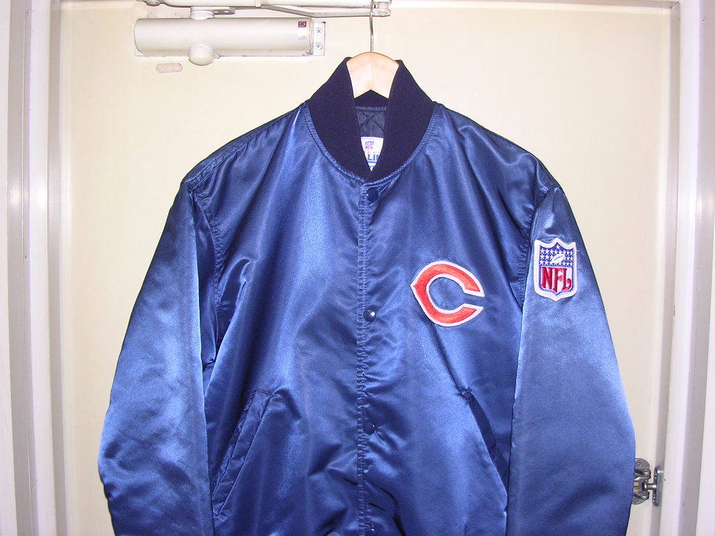 80s 90s USA製 STARTER NFL Chicago Bears サテンジャケット M vintage old スタジャン ベアーズ