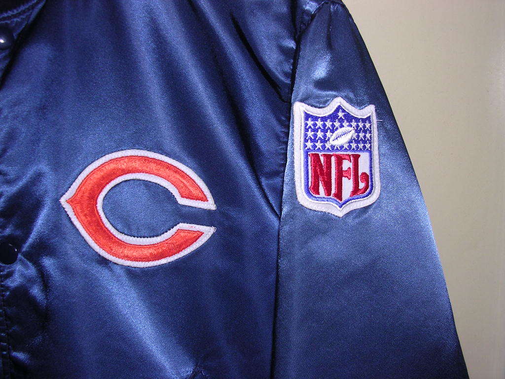 80s 90s USA製 STARTER NFL Chicago Bears サテンジャケット M vintage old スタジャン ベアーズ