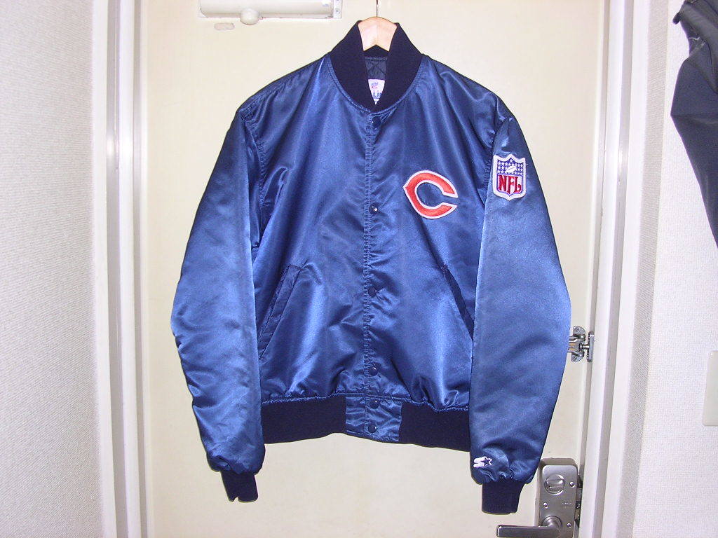 80s 90s USA製 STARTER NFL Chicago Bears サテンジャケット M vintage old スタジャン ベアーズ