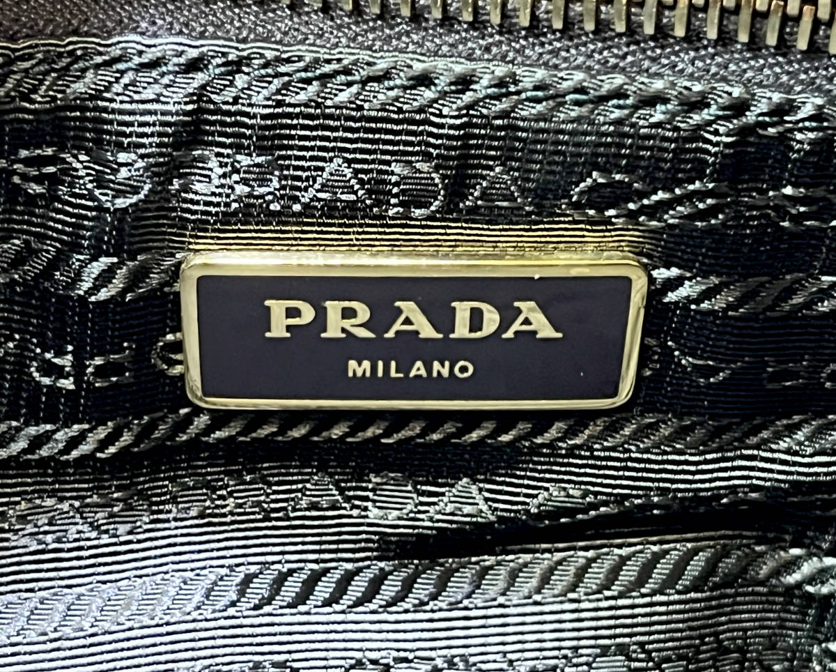 PRADA レディース ハラコ トートバッグ カナパ レオパード柄 (美品