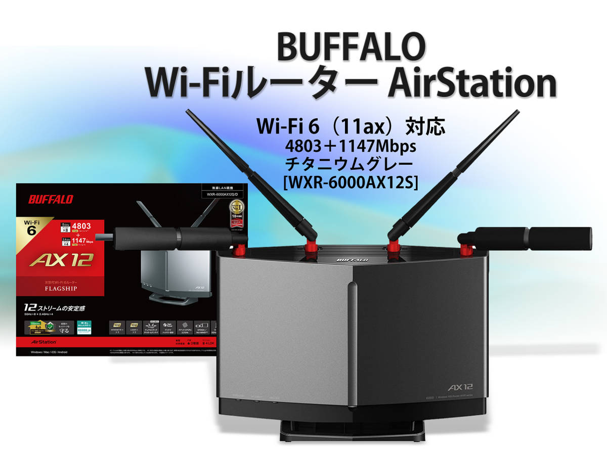 期間限定今なら送料無料 BUFFALO Wi-Fiルーター WXR-6000AX12S D