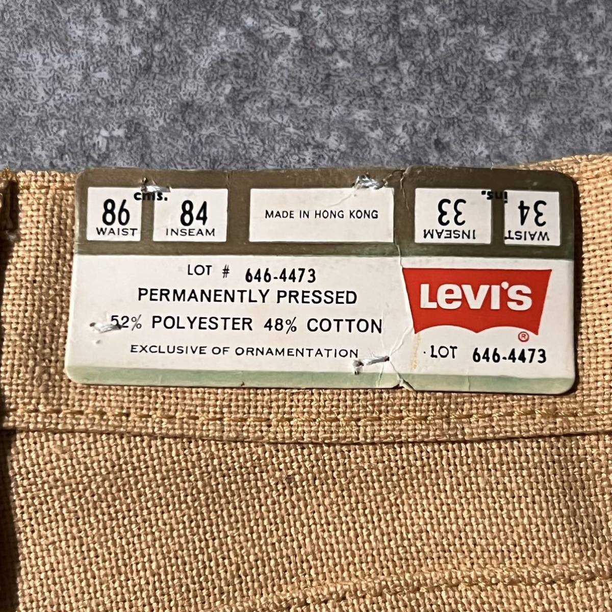 価格は安く 70s Levi's STA-PREST 646-4473 DEAD STOCK W34