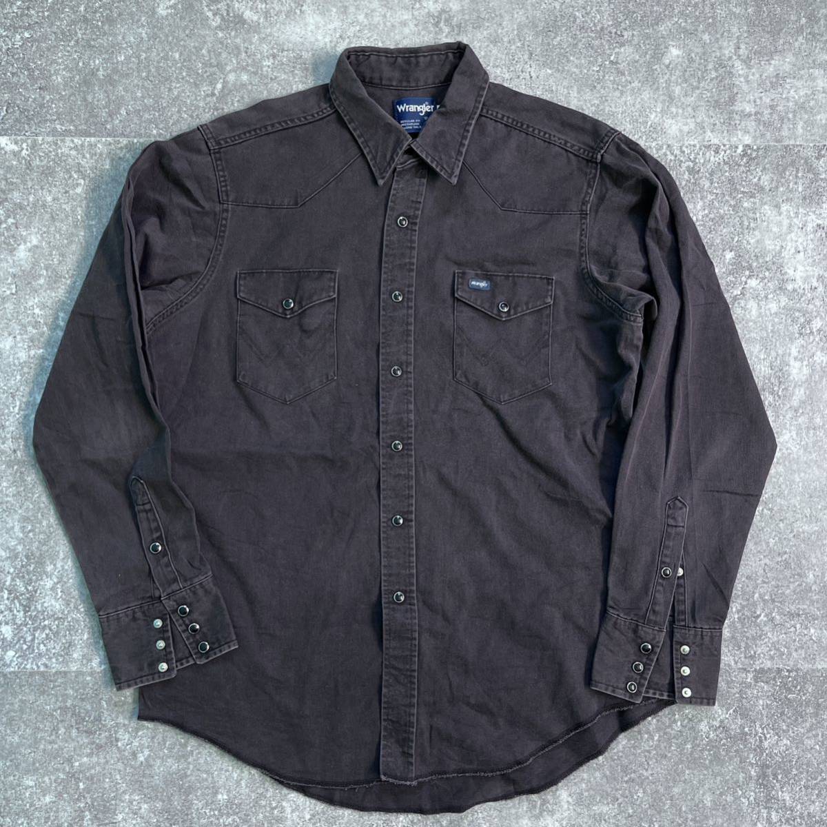 80s Wrangler ラングラー ブラック ウエスタンシャツ　XLサイズ　ビンテージ