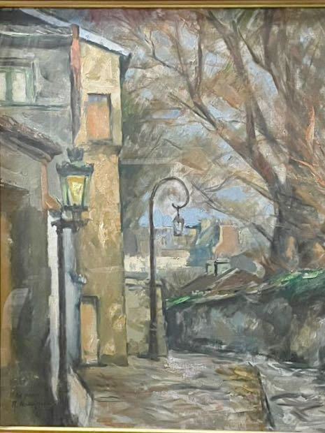 「オイベルトン・バルザックの家」中川 力 画サイズ 53㎝×45.5Cm（F10号）油彩 キャンバス 昭和30年作（滞仏中）フランスの街並み 風景画