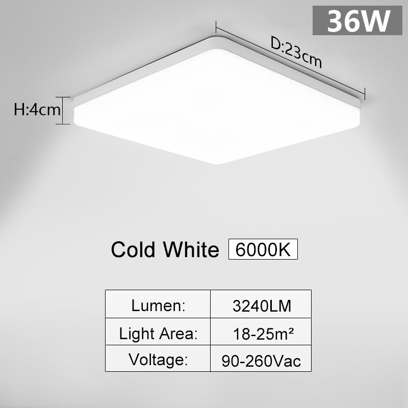 爆売れ 正方形のled天井ランプ 寝室の照明 昼白色コールドホワイト ウォームホワイト ledシーリングライトリビングルーム_画像9