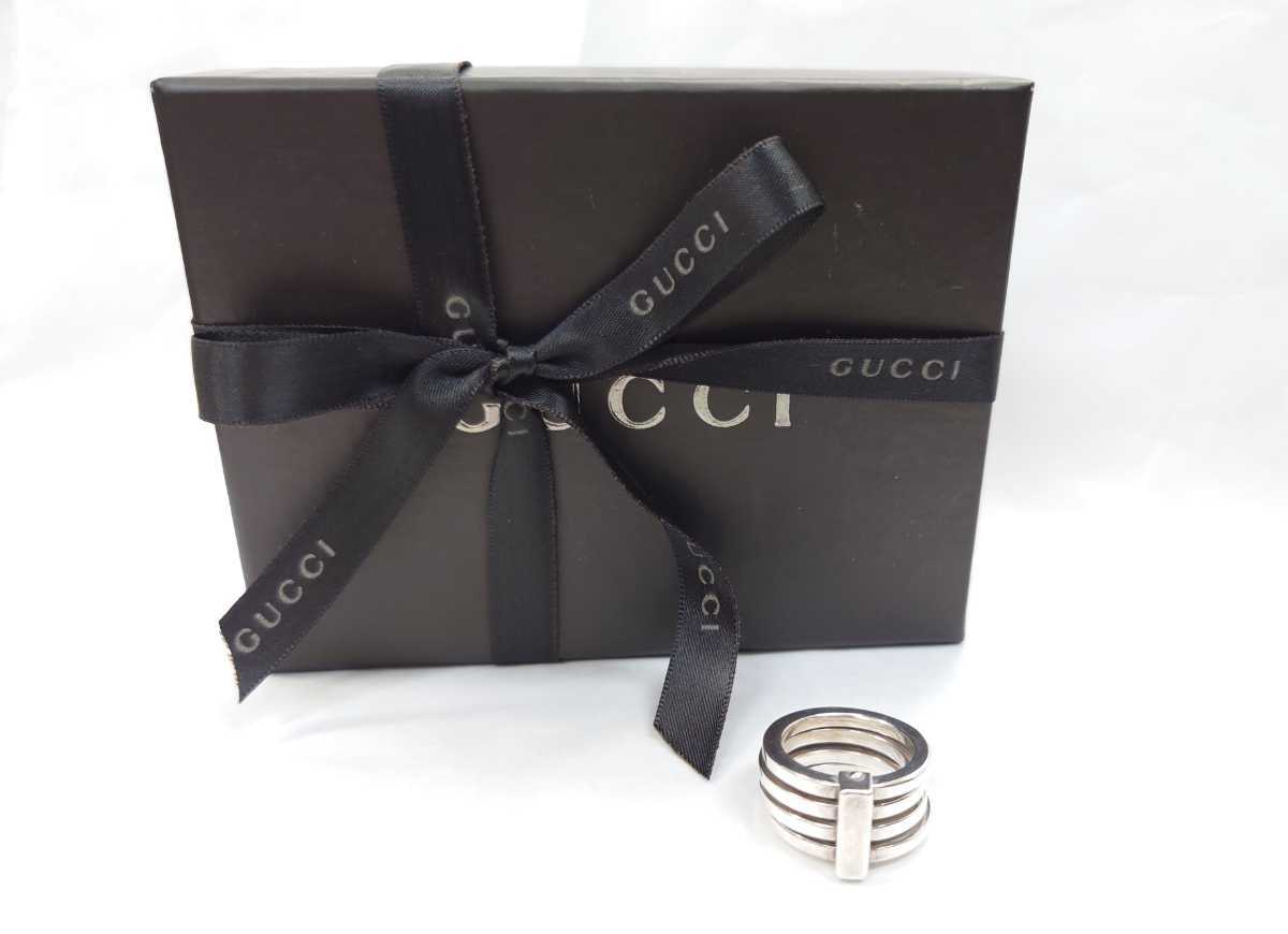 GUCCI グッチ リング シルバー 925 SILVER 指輪 4連 11号 ヴィンテージ◆gm◇10_画像3