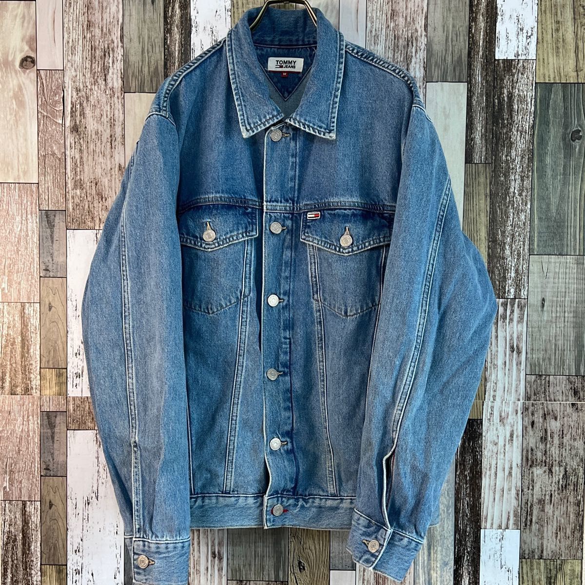 トミージーンズ Tommy Jeans デニムジャケット ビッグロゴ Mサイズ