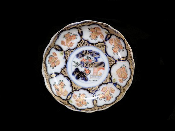 金継材料】 620-E111 古伊万里 金襴手 陽刻 窓絵 花の図 4